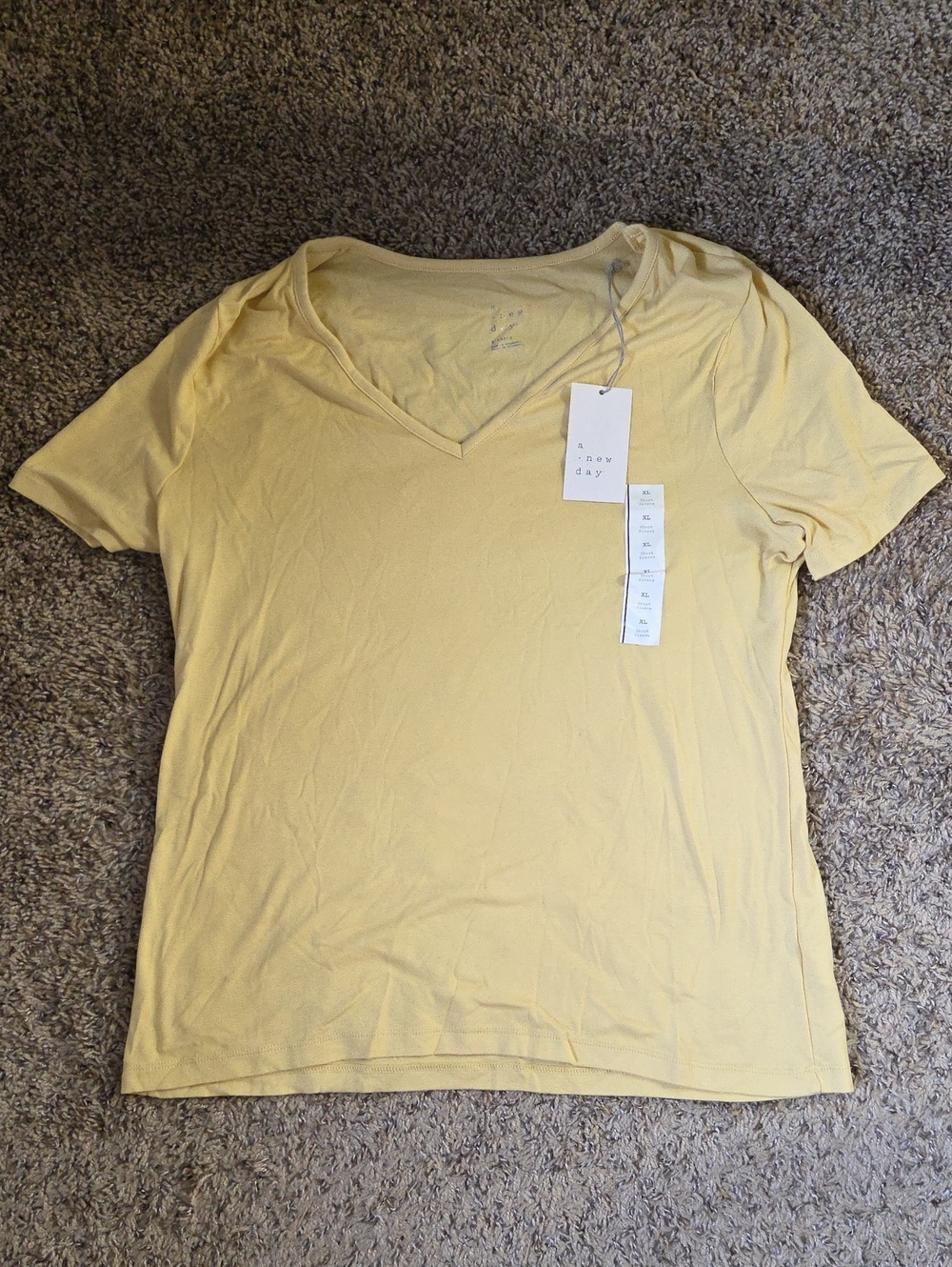 a new day Women's V-Neck Short Sleeve Tee - Butter Yellow